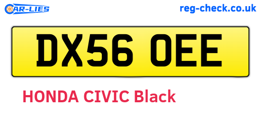 DX56OEE are the vehicle registration plates.