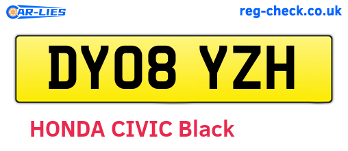 DY08YZH are the vehicle registration plates.