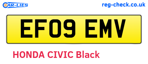 EF09EMV are the vehicle registration plates.