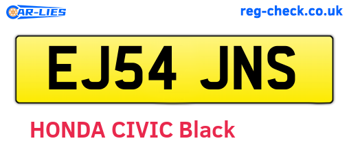 EJ54JNS are the vehicle registration plates.