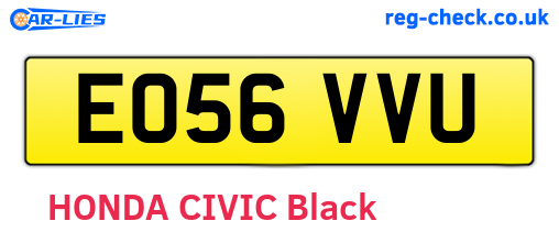 EO56VVU are the vehicle registration plates.