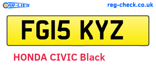 FG15KYZ are the vehicle registration plates.