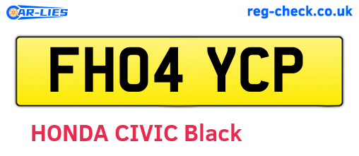 FH04YCP are the vehicle registration plates.