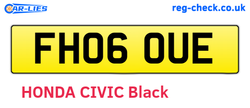 FH06OUE are the vehicle registration plates.