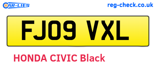 FJ09VXL are the vehicle registration plates.