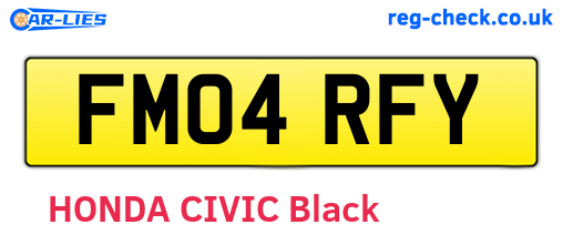 FM04RFY are the vehicle registration plates.