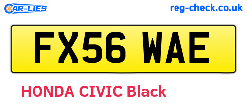 FX56WAE are the vehicle registration plates.