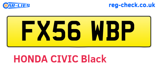 FX56WBP are the vehicle registration plates.
