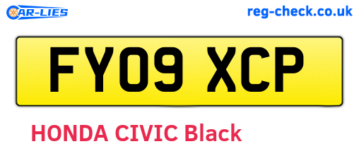 FY09XCP are the vehicle registration plates.