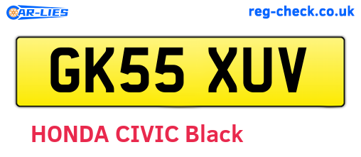 GK55XUV are the vehicle registration plates.