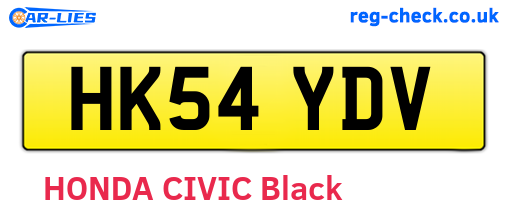 HK54YDV are the vehicle registration plates.