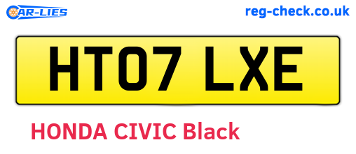 HT07LXE are the vehicle registration plates.