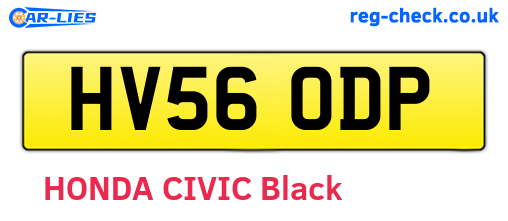 HV56ODP are the vehicle registration plates.