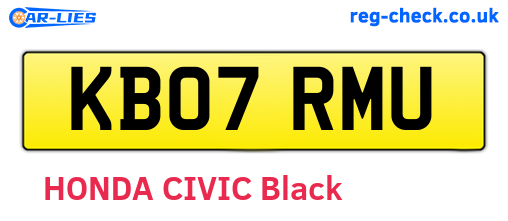 KB07RMU are the vehicle registration plates.