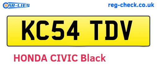 KC54TDV are the vehicle registration plates.