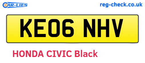 KE06NHV are the vehicle registration plates.