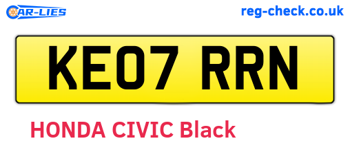 KE07RRN are the vehicle registration plates.