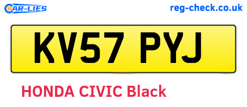 KV57PYJ are the vehicle registration plates.