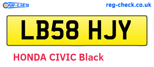 LB58HJY are the vehicle registration plates.
