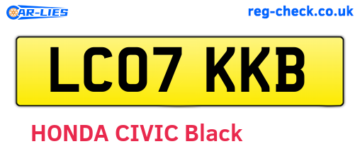 LC07KKB are the vehicle registration plates.