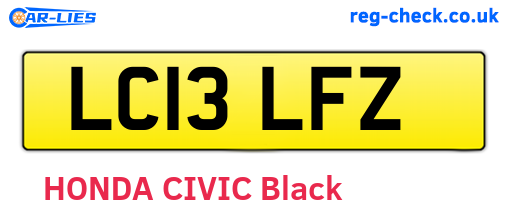 LC13LFZ are the vehicle registration plates.