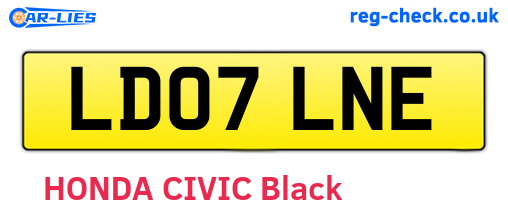 LD07LNE are the vehicle registration plates.