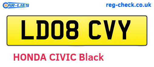 LD08CVY are the vehicle registration plates.