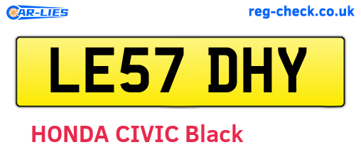 LE57DHY are the vehicle registration plates.