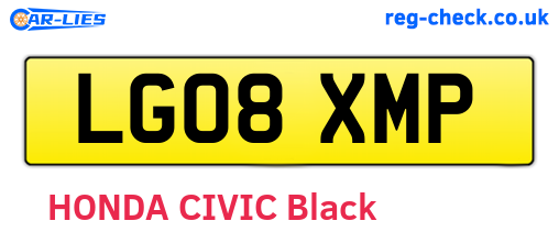 LG08XMP are the vehicle registration plates.