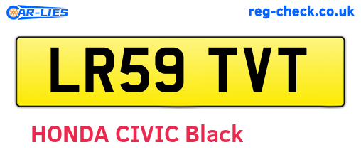 LR59TVT are the vehicle registration plates.