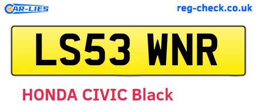 LS53WNR are the vehicle registration plates.