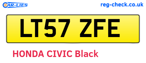 LT57ZFE are the vehicle registration plates.