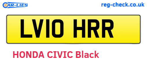 LV10HRR are the vehicle registration plates.