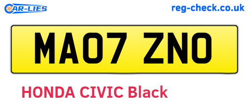 MA07ZNO are the vehicle registration plates.