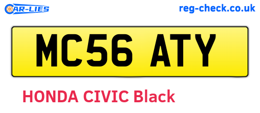 MC56ATY are the vehicle registration plates.