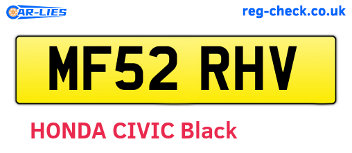 MF52RHV are the vehicle registration plates.