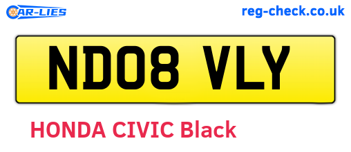 ND08VLY are the vehicle registration plates.