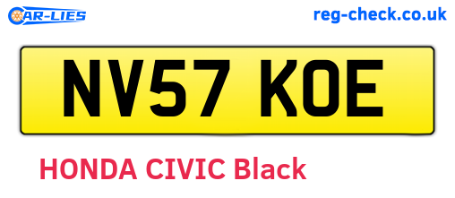 NV57KOE are the vehicle registration plates.