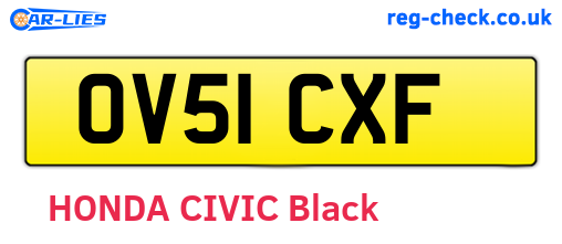 OV51CXF are the vehicle registration plates.