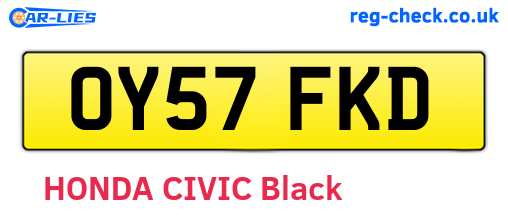 OY57FKD are the vehicle registration plates.