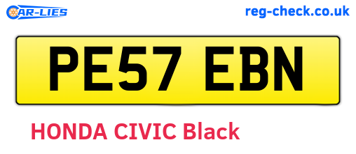 PE57EBN are the vehicle registration plates.