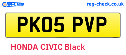 PK05PVP are the vehicle registration plates.