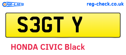 S3GTY are the vehicle registration plates.