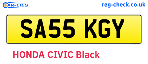 SA55KGY are the vehicle registration plates.