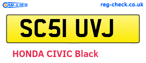 SC51UVJ are the vehicle registration plates.