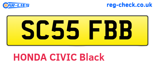 SC55FBB are the vehicle registration plates.