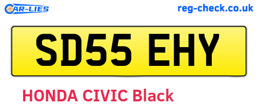 SD55EHY are the vehicle registration plates.