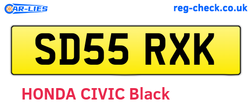 SD55RXK are the vehicle registration plates.