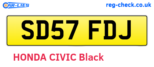 SD57FDJ are the vehicle registration plates.