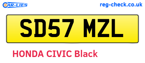 SD57MZL are the vehicle registration plates.